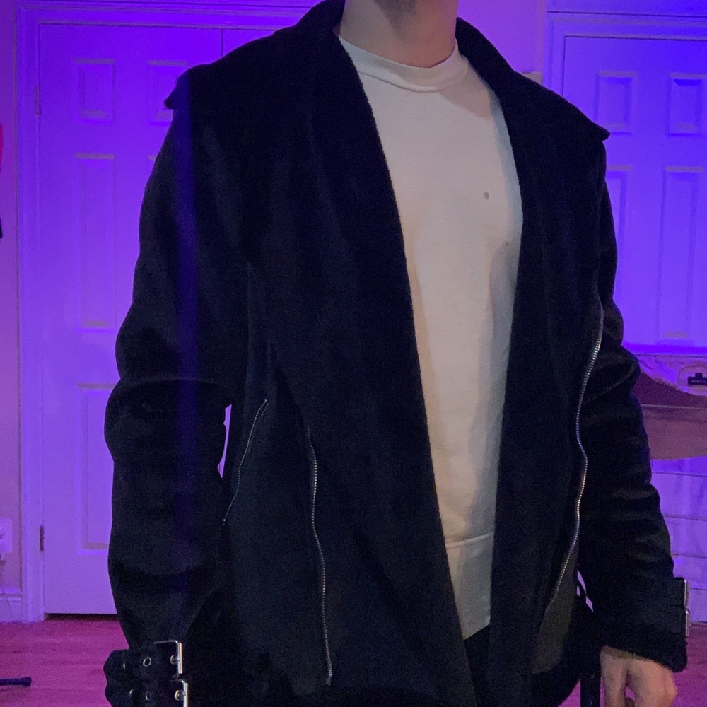 BOOHOO Man velvet motorcycle jacket